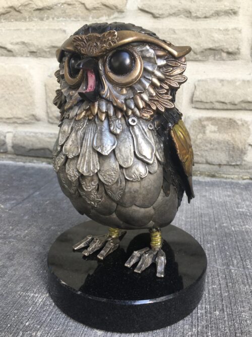 Sculpture Bronze, Chouette chevêche, Nathalie Trepanier