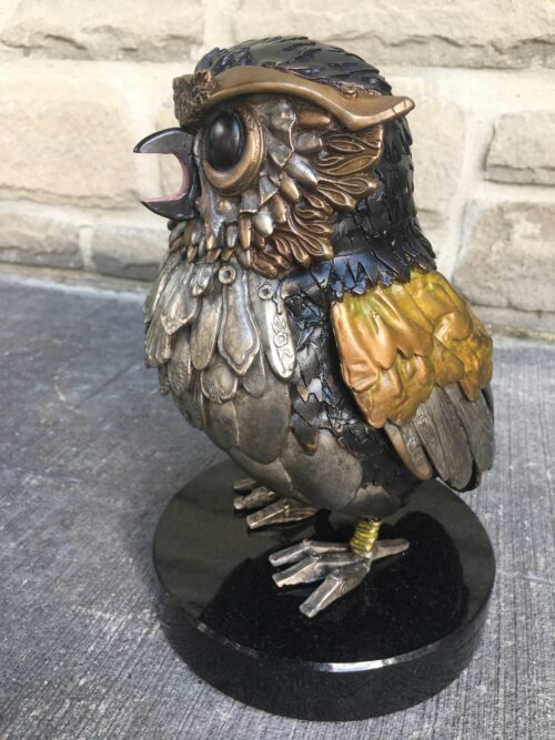 Sculpture Bronze, Chouette chevêche, Nathalie Trepanier