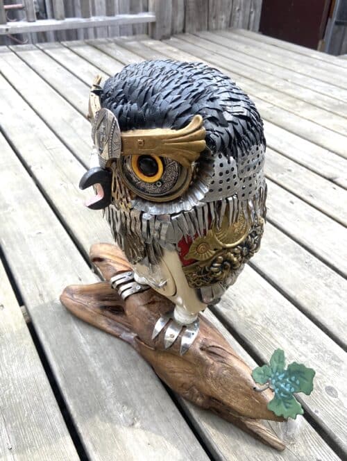 Sculpture, Petite nyctale,, Nathalie Trepanier